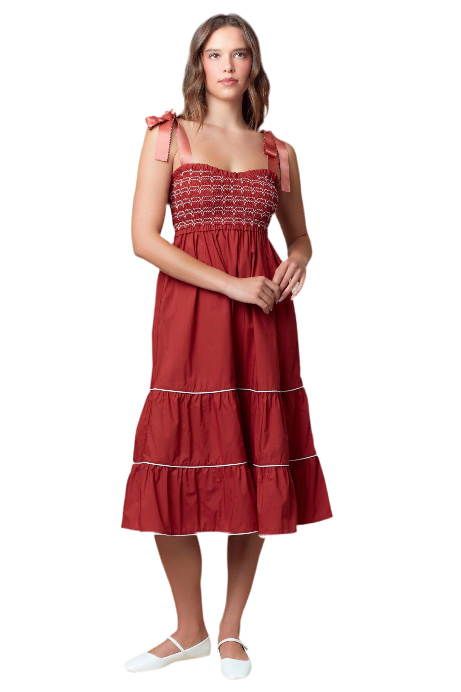 party dresses for women christmas Simple Burnt Orange Satin Birdesmaid Dress – FancyVestido main image 1