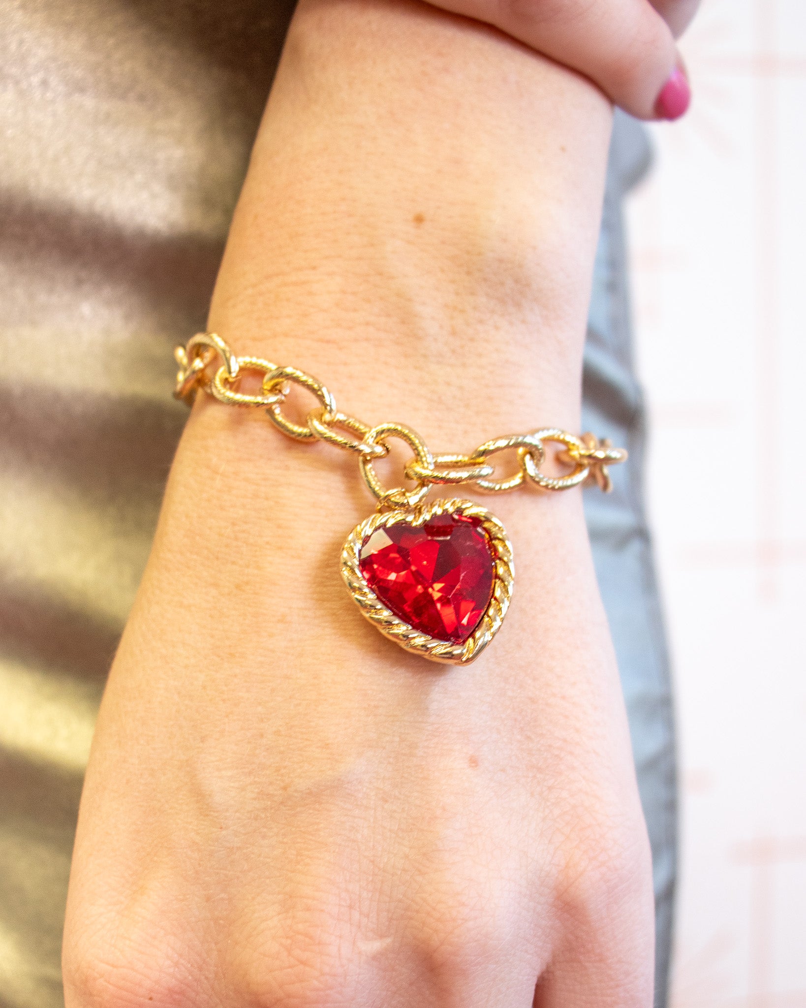 Chain Link Heart Charm Bracelet Prippie