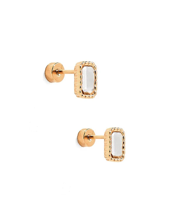 Single Pearl Flat Back Helix Earring | en route jewelry