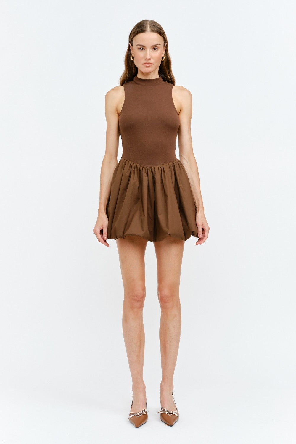 drop waist bubble skirt dress Bubble Hem Drop Waist Dress White M main image 1