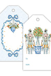 Gift Tag Blue Nutcracker with Orange Topiary
