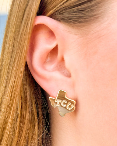 TCU Map Earrings