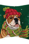 Holiday Bulldog Pillow