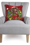 Holiday Chocolate Lab Pillow