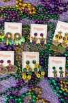 Mardi Gras Floral Earrings