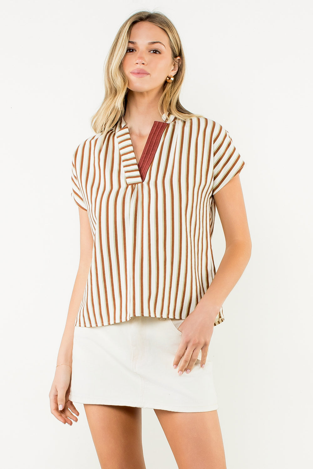 売れ筋商品|||エレントレイシー カットソー トップス レディース Women s Voile Popover with Embroidered Detail Camel Clothing – Tagged 