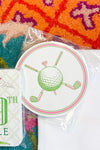 Golf Clubs Crossed with Plaid Coasters
