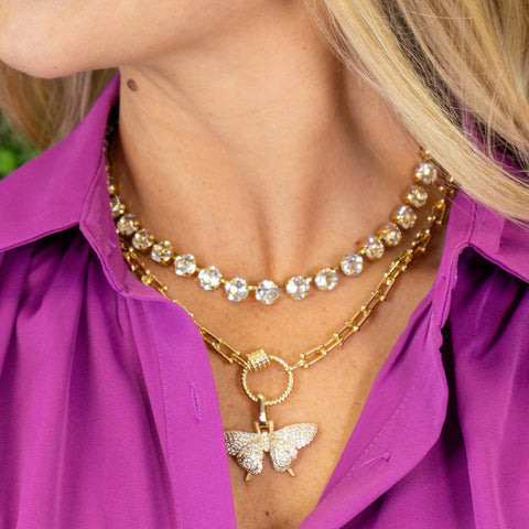 Oakland Necklace | Clear Gold