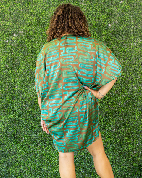 Mayan Maze Green Dress