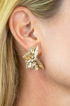 Jeweled Wing Earrings | Gold