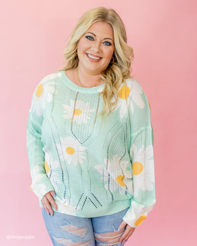 Sweet Daisy Sweater Teal