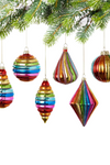 Rainbow Stripe Glass Ornament