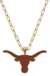 Texas Longhorn Enamel Necklace