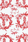 Holiday Red Toile Tassel Towel 2pc