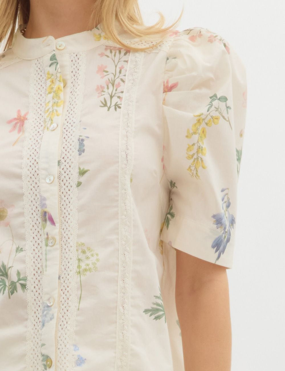 Amy Summer Botanical Print Cotton Top