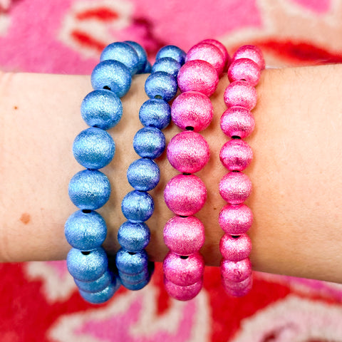Wrenley Brushed Bracelets | Blue + Pink