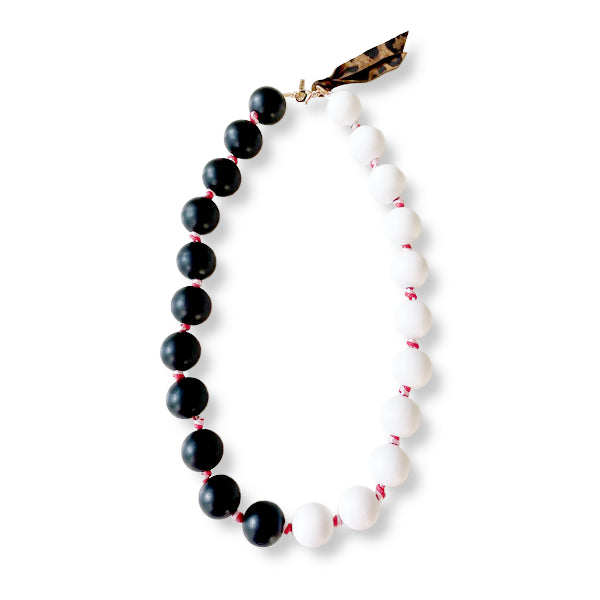 Big Bead Necklace (Black and Red)