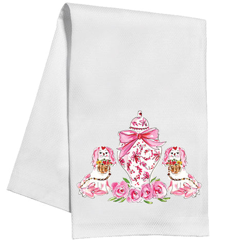 Pink Staffordshire Dogs Towel