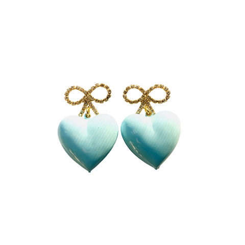 Crystal Bow Heart | Blue