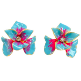 Aqua Orchid Earring