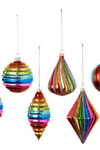 Rainbow Stripe Glass Ornament