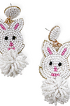 Pom Pom Bunny Earrings