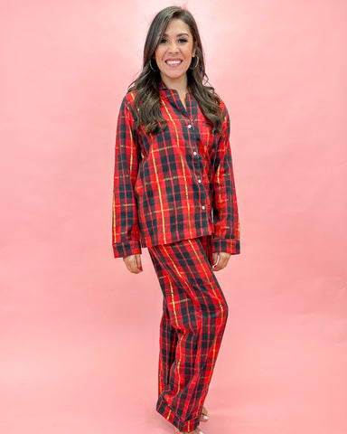 Red Plaid Flannel Holiday Pj's - X-Small/Small