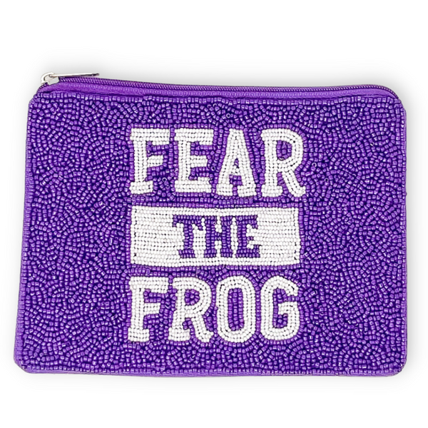 Fear The Frog Beaded Pouch