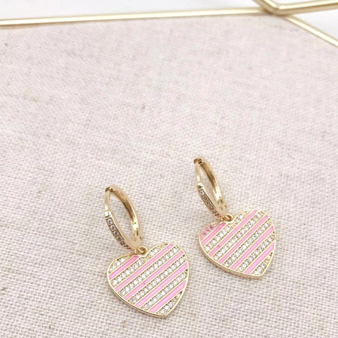 Pink Kim Heart Earrings