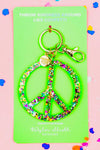 Confetti Peace Sign Key Chain