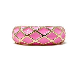 Pink Checkered Pink Ring